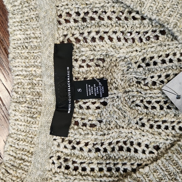 WHITE HOUSE BLACK MARKET LONG SLEEVE STITCHY MARL PULLOVER FOREVER OLIVE SMALL - Picture 7 of 12